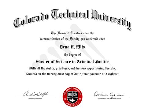 diploma master of science technical university criminal justice