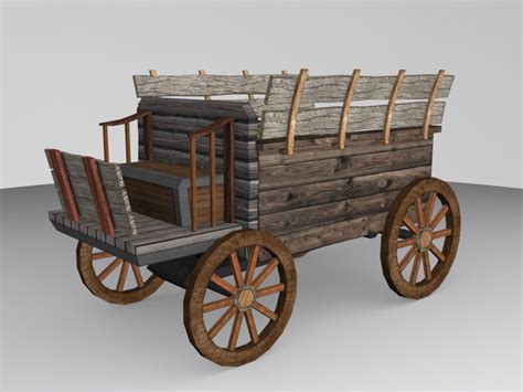 Medieval Carriage Low Poly 3d Model 5 Fbx Obj Max Free3d
