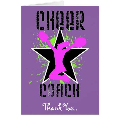 Thank You Cheerleader Coach Greeting Card Zazzle