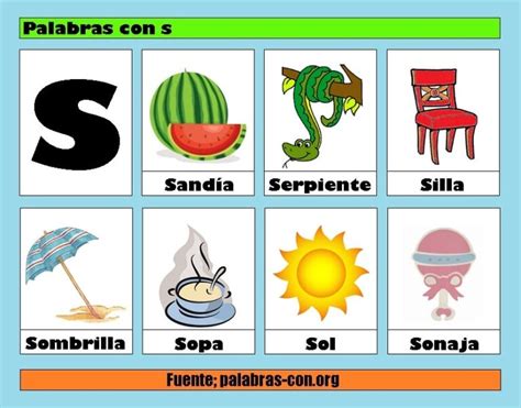 Palabras Con S S ⭐️ Cosas Objetos Animales ⭐️ Letra S