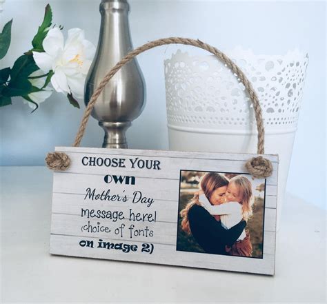personalised mother s day photo any text wooden plaque choose any quote wording text font