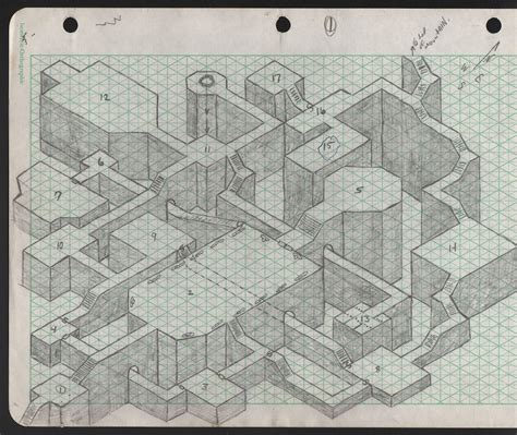 Dungeon Inspiration Graph Paper Art Isometric Map Isometric Drawing