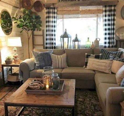 60 Cozy Farmhouse Living Room Makeover Decor Ideas French Country