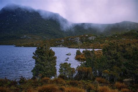 Cradle Mountain In Tasmania On A Cloudy Day Stock Image Image Of