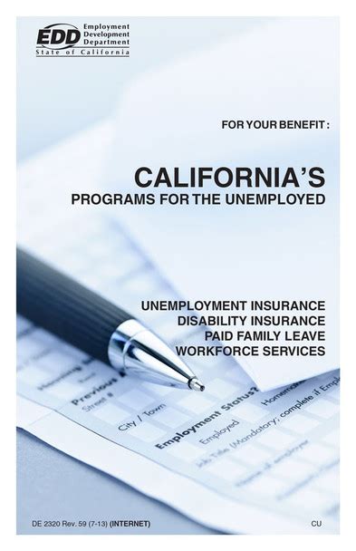 California Programs For The Unemployed Pamphlet Packet