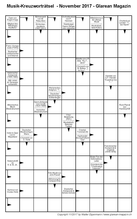 Welchen garten sollte man nie gießen : Das neue Musik-Kreuzworträtsel (November 2017) - Glarean ...