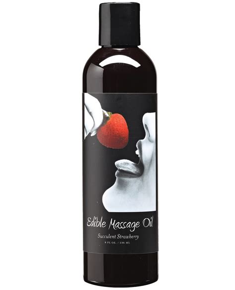 Earthly Body Hemp Edible Massage Oil 8 Oz Strawberry