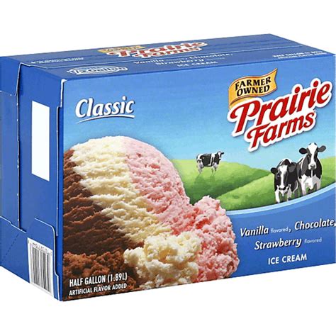 Prairie Farms Ice Cream Vanilla Chocolate And Strawberry Frozen Foods Superlo Foods