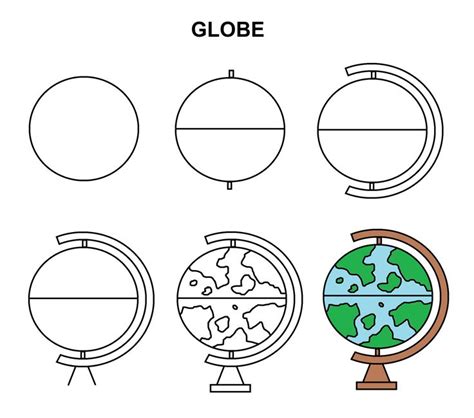 Pin By Lee Nelson On Lees Drawing Tutorials Globe Drawing Step By