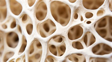 Up Close The Healthy Textured Spongy Structure Of A Bone Background