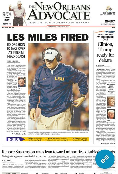 Les Miles Fired As Head Coach Of The LSU Tigers Football Team September Lsu Tigers