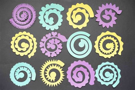 Download 12 Free Rolled Flower SVG Templates | Free paper flower ...