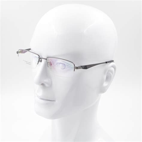 Us Stock Designer Pure Titanium Eyeglasses Frames Men S Half Rimless Glasses New Ebay