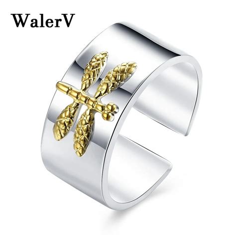 WalerV anillo de Color para mujer conjunto de anillos clásicos Retro