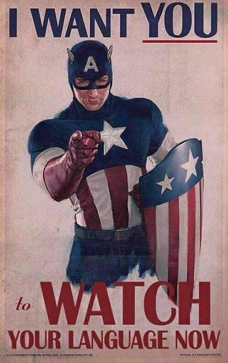 Captain America I Want You To Watch Your Language Poster Avengers Age