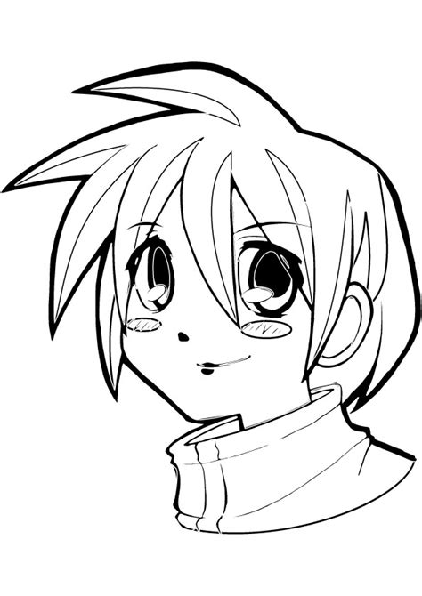 Anime Boy Coloring Pages Cute Kulturaupice