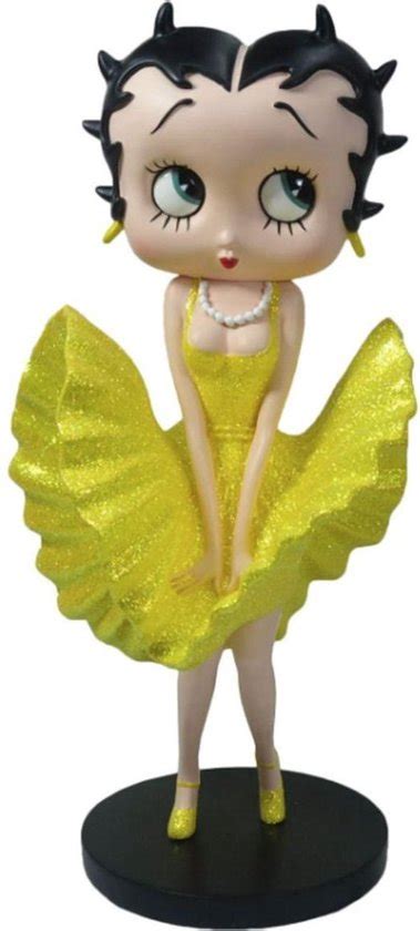 Betty Boop Cool Breeze Geel Glitter Beeld 32cm