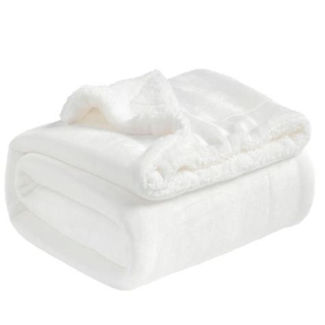 Bedsure Sherpa Fleece Blanket Twin Size White Plush Throw Blanket Fuzzy