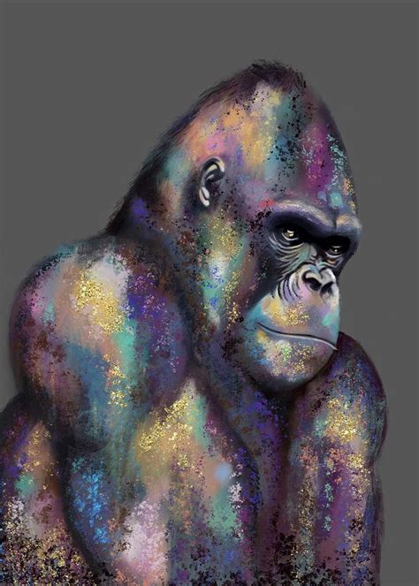 Gorilla In Color Digital Art By Rachel Emmett Fine Art America