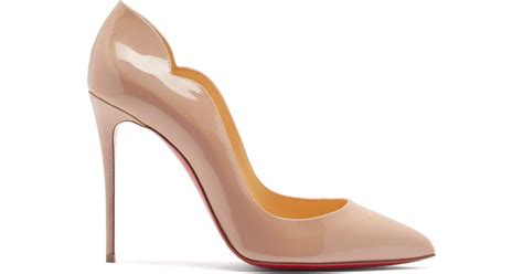 christian louboutin hot chick 100 patent leather pumps in natural lyst