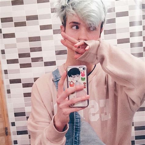 Androgynous Pastel Blue Green Hair Boy Fashion Overalls