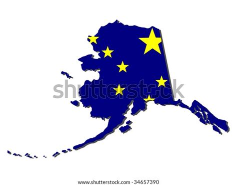 Map Alaska State Flag Illustration Stock Vector Royalty Free 34657390