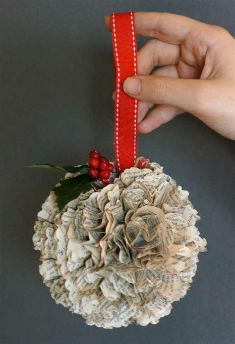 Do It Yourself Book Page Christmas Tree Ornaments
