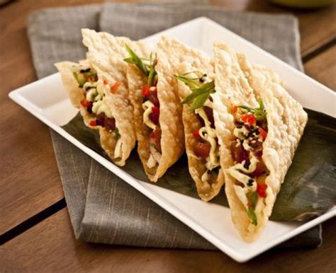 Skip the calories of fried fish tacos for the fresh flavors and healthy ingredients of these fish tacos cooked in. Coming Soon | Tuna tacos, Recipes, Food