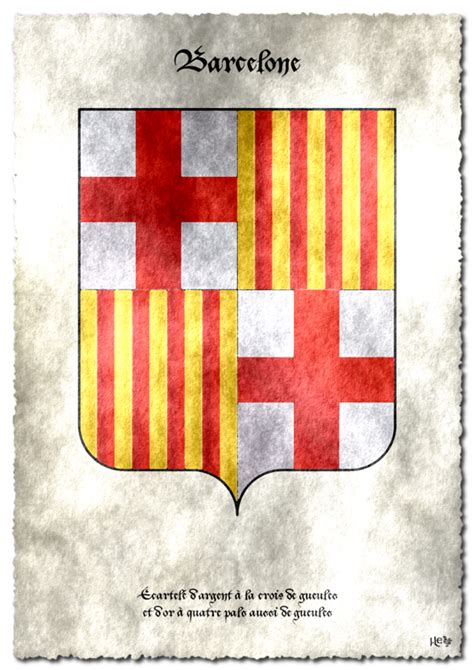Arms Of Barcelona Blason De Barcelone By J Le7 Deviantart Crests
