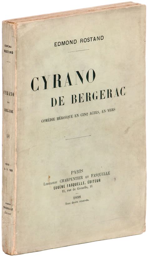 Cyrano De Bergerac By Edmond Rostand First Edition 1898 From Between The Covers Rare