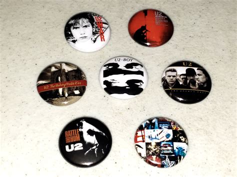 7 U2 Buttons 1 Button Pin Pins Badge Badges Bono Edge Early Etsy