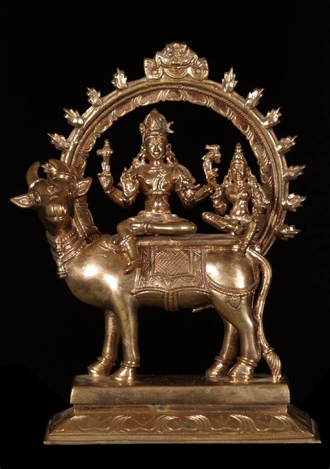 Sold Bronze Shiva And Parvati On Nandi 9 21b79 Hindu Gods And Buddha