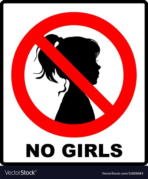 No Girls Allowed With Female Symbol Vector Illustration Girls Half
