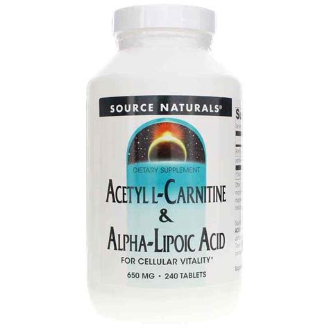 Acetyl L Carnitine And Alpha Lipoic Acid 650 Mg Source Naturals