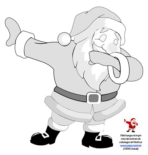 Coloriage de noël à imprimer gratuit 40 dessins que vos. Dessin à Colorier du Père Noël qui fait un Dab - Coloriage