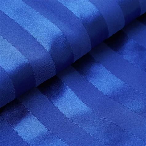54 X 10 Yards Royal Blue Stripe Satin Fabric Roll Silk Fabric By