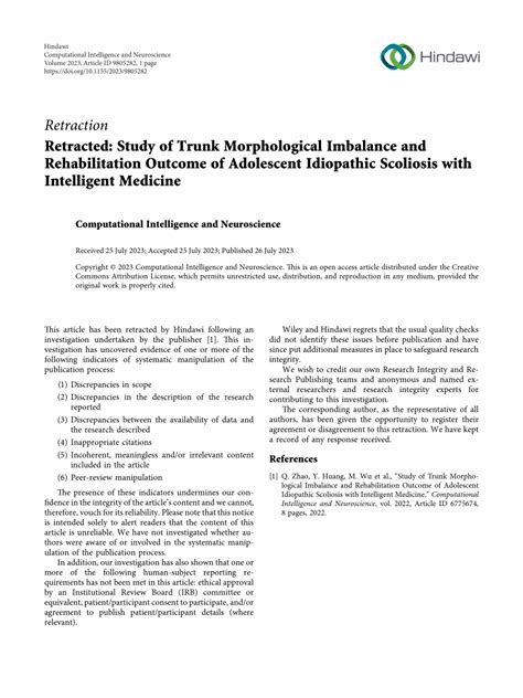 Pdf Retracted Study Of Trunk Morphological Imbalance And