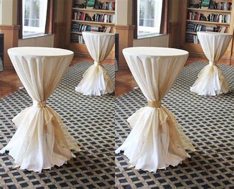 Image Result For Tied Linens Bistro Tables Red Cocktail Table Decor Wedding Table Setup