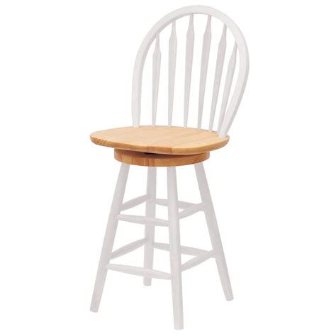 wagner 24 arrow back windsor swivel seat bar stool natural and white ebay