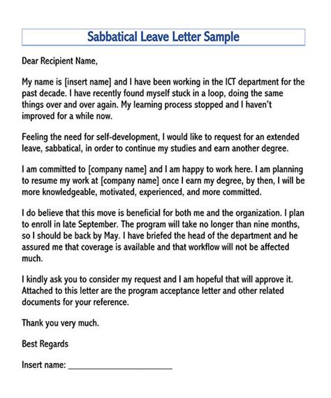 46 Free Leave Of Absence Request Letter Templates