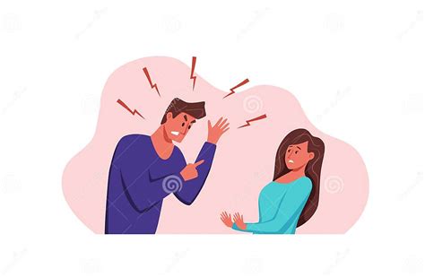 Angry Arguing Couple Of People Shouting Vector Illustration Stock