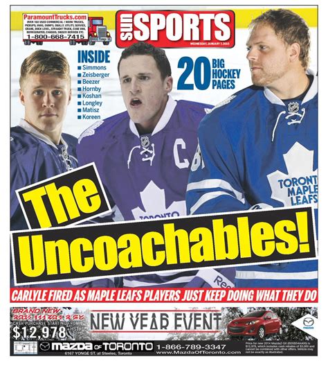 For the safety of our employees and clients the toronto sun office is currently closed. Tomorrow's toronto sun sports cover - scoopnest.com