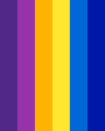 Analogous color schemes are often found in nature, where one color dominates and the others. Rich Purple, Yellow and Blue | Color palette yellow, Neon ...