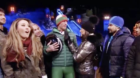 the jump viewers in hysterics as gareth thomas exposes his bulge in tight lycra tv and radio