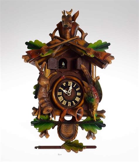 Baduf Cuckoo Clock Vintage Black Forest Hunter Cuckoo