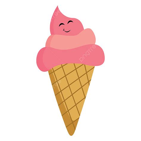 Ice Cream Cones Vector Art PNG A Strawberry Ice Cream Cone Vector Or Color Illustration Ice