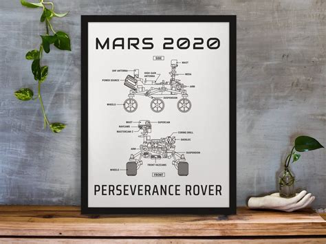 Mars 2020 Rover Blueprint Poster Perseverance Rover Poster Etsy