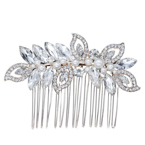 Wedding Hair Combs Crystal Bride Bridesmaid Hair Side Comb Pearl Rhinestone Hair