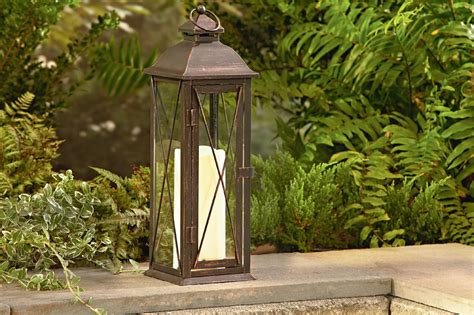 Extra Large Lantern With Led Candles Outdoor Living Outdoor