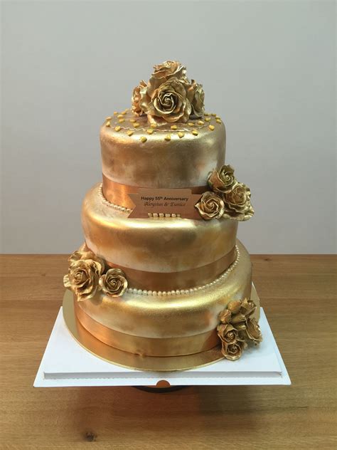 50th Wedding Anniversary Golden Cake Golden Wedding Cake 50th